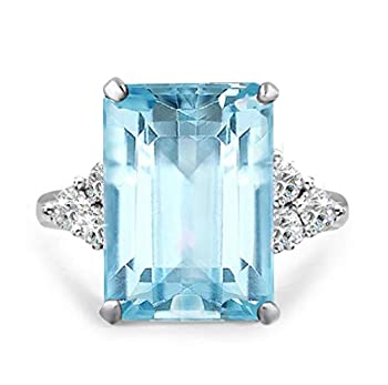 【中古】【輸入品・未使用】Samieコレクション20?ctwメーガン・マークル& Princess DianaアクアマリンカクテルリングInspired by Royal Wedding ブルー