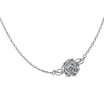【中古】【輸入品・未使用】s925スターリングシルバージュエリーSideways椿の花チョーカーネックレス15?+ 3?%ﾀﾞﾌﾞﾙｸｫｰﾃ%