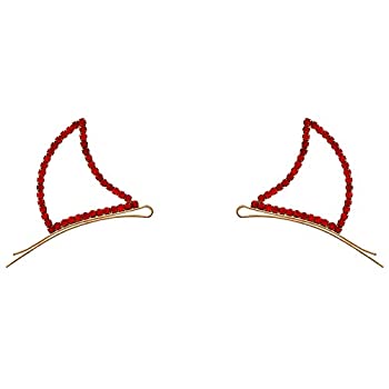 【中古】【輸入品・未使用】Rosemarie Collections レディース デビルホーン ラインストーン ヘアクリップ ボビーピン One Size シルバー