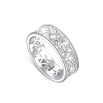 【中古】【輸入品・未使用】daochong nickel-free 925スターリングシルバーアイルランドLove Trinity織ケルトノットバンドリングレディース、サイズ6?7?8