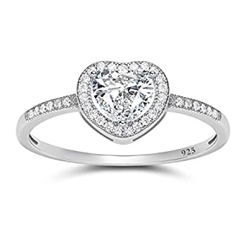 【中古】【輸入品・未使用】SOMEN TUNGSTEN 925 スターリングシルバー キュービックジルコニア ハートリング 婚約結婚指輪 サイズ5~12 シルバー|ムジカ&フェリーチェ店