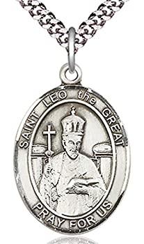 【中古】【輸入品・未使用】Heartland Store メンズ ピューター オーバル 聖レオ The Great Medal + アメリカ製 + チェーン選択可