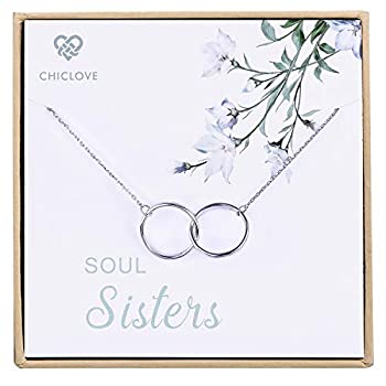 【中古】【輸入品・未使用】Soul Sisters ネックレス 姉妹への卒業ギフト スターリングシルバー 2つのサークルペンダントネックレス 「Soul Sister」の刻印|ムジカ&フェリーチェ店