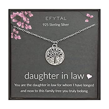 【中古】【輸入品・未使用】EFYTAL Daughter in Law ギフト スターリングシルバー 生命の樹 ネックレス ウェディングジュエリーギフト 義母