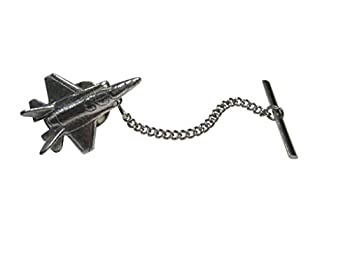 【中古】【輸入品・未使用】Kiola Designs シルバー調 F35 戦闘機 飛行機タイタック