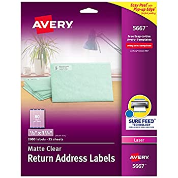【中古】【輸入品・未使用】Easy Peel Laser Mailing Labels%ｶﾝﾏ% 1/2 x 1-3/4%ｶﾝﾏ% Clear%ｶﾝﾏ% 2000/Box (並行輸入品)