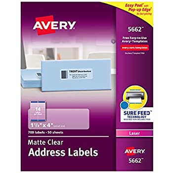 【中古】【輸入品・未使用】Easy Peel Laser Mailing Labels%ｶﾝﾏ% 1-1/3 x 4%ｶﾝﾏ% Clear%ｶﾝﾏ% 700/Box (並行輸入品)