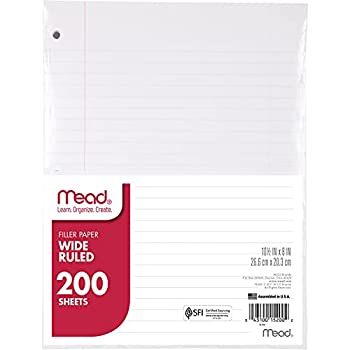 【中古】【輸入品・未使用】Filler Paper%カンマ% 16-lbs.%カンマ% Wide Ruled%カンマ% 3-hole punched%カンマ% 10-1/2 x 8%カンマ% 200 Sheets/Pack (並行輸入品)|ムジカ&フェリーチェ店