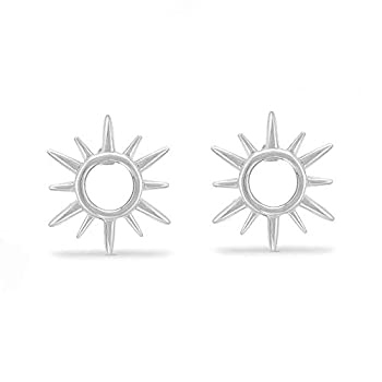 【中古】【輸入品・未使用】Boma Jewelry スターリングシルバー サンバースト 太陽 オープンサークル スタッド イヤリング