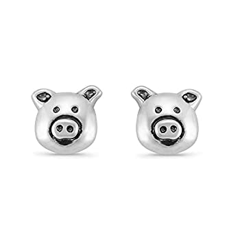 【中古】【輸入品・未使用】Boma Jewelry スターリングシルバー 豚 農場 動物 スタッドイヤリング
