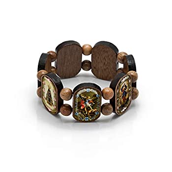 【中古】【輸入品・未使用】IntercessionTM Saints ソリッドウッドストレッチブレスレット ブラジル製