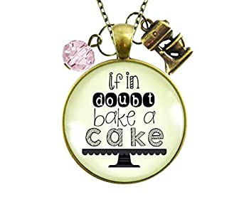 【中古】【輸入品・未使用】Gutsy Goodness Baker ネックレス If in Doubt Make Cake Pastry 食品愛好家 レディースギフトジュエリー メタリック