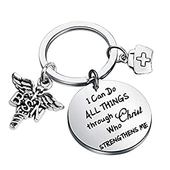 【中古】【輸入品・未使用】LQRI BSN 科学の独身男性向けギフト I Can Do All Things Through Christ Who Strengthens Me キーチェーン 看護ジュエリー BSN ナース 卒業ギフ