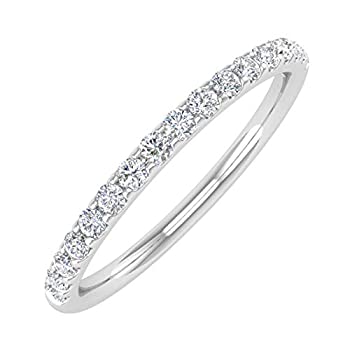 【中古】【インポート品・未当て嵌める】1/4 カラット 金剛石 レディース 一緒になる指環 14K ゴールド
