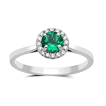 【中古】【輸入品・未使用】Jewelili スターリングシルバー ラウンドシトリン 人工エメラルド オパール ブルーサファイア キュービックジルコニアリング