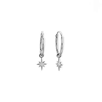 【中古】【輸入品・未使用】Boma Jewelry スターリングシルバー スター エンドレスフープピアス