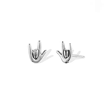 【中古】【輸入品・未使用】Boma Jewelry スターリングシルバー ロックオン ハンド ホーン スタッドピアス｜ムジカ＆フェリーチェ店