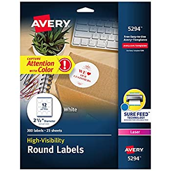 【中古】【インポート品・未当て嵌める】High-Visibility Round Laser Labels%ｶﾝﾏ% 2-1/2インチ dia%ｶﾝﾏ% White%ｶﾝﾏ% 300/Pack (並行輸入品)