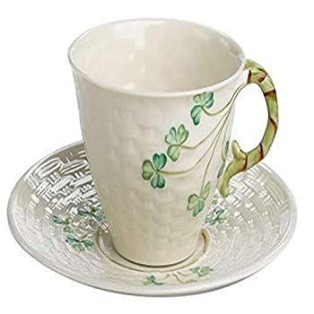 【中古】【輸入品・未使用】Belleek Shamrock Cup and Saucer Set by Belleek