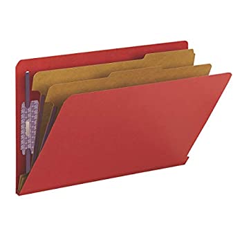 【中古】【輸入品・未使用】Pressboard End Tab Folders%カンマ% Legal%カンマ% Six-Section%カンマ% Bright Red%カンマ% 10/Box (並行輸入品)