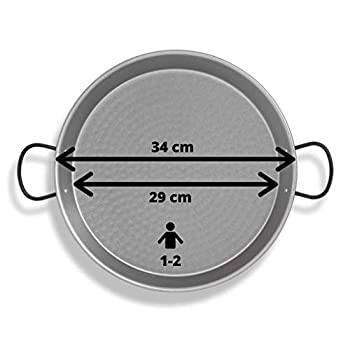 【中古】【輸入品・未使用】PolishedスチールValencian Paella Pan 14インチ(34?cm) 6杯分