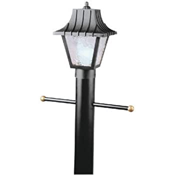 【中古】【インポート品・未当て嵌める】Westinghouse Lighting 6687500 One-Light Hi-Impact Polycarbonate Post-Top Exterior Lantern%ｶﾝﾏ% Black Finish with Clear Textured Acrylic その他-キッチン用品・食器・調理器具