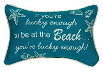 【中古】【輸入品・未使用】Manual 12.5 x 8.5-Inch Decorative Throw Pillow%ｶﾝﾏ% If Youre Lucky Enough by Manual Woodworker [並行輸入品]