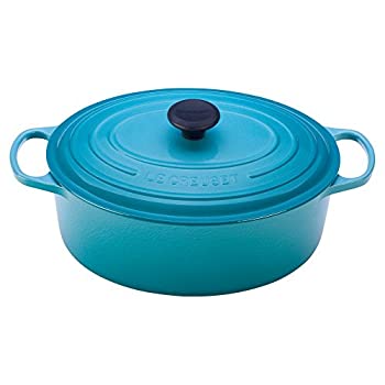 【中古】【インポート品・未当てはめる】Le Creuset エナメル鋳鉄製 書き判 楕円面形 ダッチオーブン 9.5クオート マーセールズ