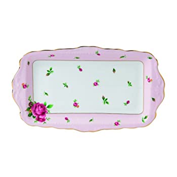 【中古】【インポート品・未当て嵌める】Royal Albert New Country Roses Formal Vintage Rectangular Serving Tray%ｶﾝﾏ% White by Royal Albert