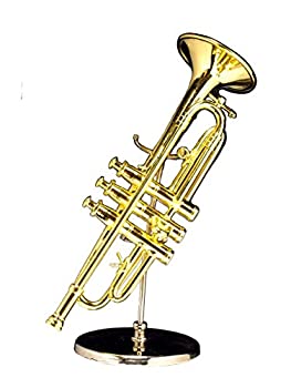 【中古】【輸入品・未使用】5 Gold Trumpet w/Case Miniature Replica Music Musical Instrument by Broadway｜ムジカ＆フェリーチェ店