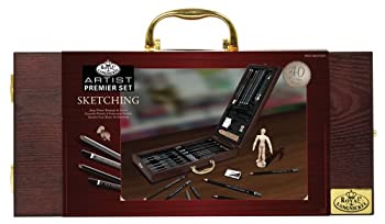 【中古】【輸入品・未使用】Royal & Langnickel Premier 40pc Artist Sketching Drawing Pencils Wooden Carry Case Set
