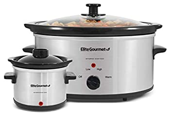【中古】【インポート品・未当て嵌める】Elite Cuisine MST-500D Maxi-Matic 5 Quart Slow Cooker with Dipper%ｶﾝﾏ% Black (Stainless Steel) by Elite Cuisine