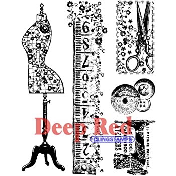 【中古】【輸入品・未使用】Deep Red Cling Stamp 3.5%ﾀﾞﾌﾞﾙｸｫｰﾃ%X4.5%ﾀﾞﾌﾞﾙｸｫｰﾃ%-Sewing Kit (並行輸入品)