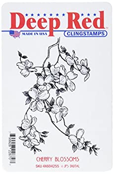 【中古】【インポート品・未当て嵌める】Deep Red Cling Stamp 3%ﾀﾞﾌﾞﾙｸｫｰﾃ%X4%ﾀﾞﾌﾞﾙｸｫｰﾃ%-Cherry Blossoms (並行輸入品)