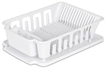 【中古】【輸入品・未使用】Sterilite 2-piece Large Sink Set Dish Rack Drainer%ｶﾝﾏ% White by STERILITE