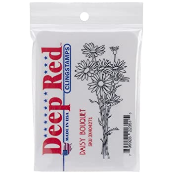 【中古】【輸入品・未使用】Deep Red Cling Stamp 1.5%ﾀﾞﾌﾞﾙｸｫｰﾃ%X3%ﾀﾞﾌﾞﾙｸｫｰﾃ%-Daisy Bouquet (並行輸入品)