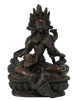 【中古】【インポート品・未当て嵌める】（並行輸入品） アジアン雑貨 ネパール仏像 サラソティー BTS-53