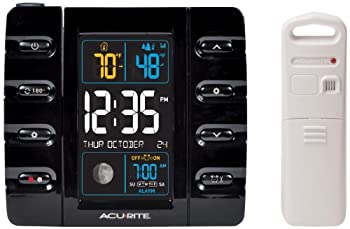 【中古】【輸入品・未使用】AcuRite 13020 Intelli-Time Projection Alarm Clock with Temperature and USB Charging [並行輸入品]