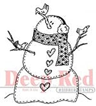 【中古】【輸入品・未使用】Deep Red Cling Stamp 2%ﾀﾞﾌﾞﾙｸｫｰﾃ%X2%ﾀﾞﾌﾞﾙｸｫｰﾃ%-Snowman W/Birds (並行輸入品)