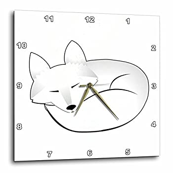 【中古】【輸入品・未使用】3dRose DPP_175375_3 かわいい眠れるアークティックフォックス壁掛け時計 15 x 15インチ|ムジカ&フェリーチェ店