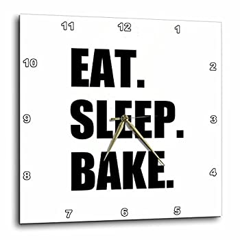 【中古】【インポート品・未当て嵌める】3dRose dpp_180382_2 Eat Sleep Bake-Passionate About Baking-Hobby or Pro Baker教科書飾りつけ時辰儀 13 x 13in