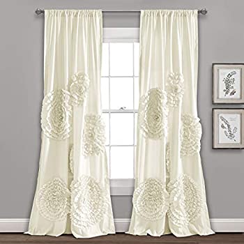 【中古】【輸入品・未使用】Lush Decor Serenaウィンドウカーテンパネル、84?x 54、アイボリーby Lush Decor