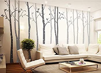 【中古】【輸入品・未使用】4 Big Birch Tree Wall Decal Nursery Removable Vinyl Tree Wall Sticker for Living Room Wall Decor Murals by designyours