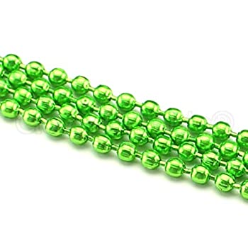 【中古】【輸入品・未使用】CleverDelights Ball Chain Roll - 30 Feet - Neon Green Color - 2.4mm Metal Ball Bead Chain by CleverDelights