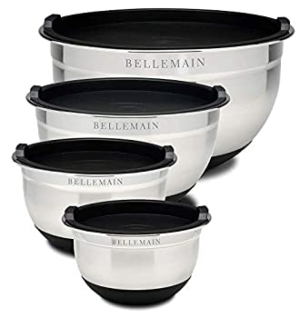 【中古】【輸入品・未使用】Top Rated Bellemain Stainless Steel Non-Slip Mixing Bowls with Lids%ｶﾝﾏ% 4 Piece Set Includes 1 Qt%ｶﾝﾏ% 1.5 Qt%ｶﾝﾏ% 3 Qt. & 5 Qt. by Be