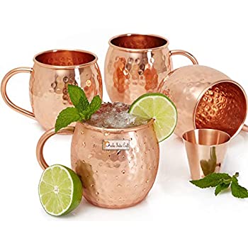 【中古】【輸入品・未使用】Set of 4 - Prisha India Craft ?Copper Barrel Mug for Moscow Mules 520 ML / 17 oz 100% pure copper Mule Cup%ｶﾝﾏ% Moscow Mule Cocktail Cu
