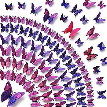 【中古】【インポート品・未当て嵌める】Amaonm 60 Pcs 5 Packages Beautiful 3d Butterfly Wall Decals Removable Diy Home Decorations Art Decor Wall Stickers \u0026 Murals for Babys B