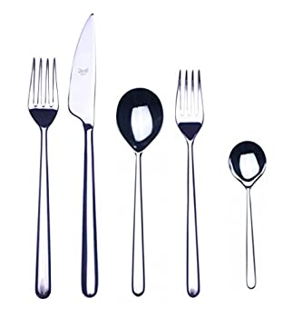 【中古】【輸入品・未使用】Mepra 104822005 Linea 5 Piece Place Setting%ｶﾝﾏ% Stainless Steel