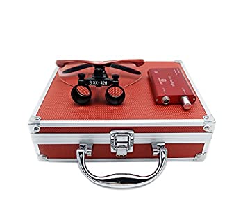【中古】【輸入品・未使用】Doc.Royal双眼ルーペ（3.5X拡大鏡）+LED ライト+アルミケース/ポータブル拡大鏡 (赤) [並行輸入品] 13,235円