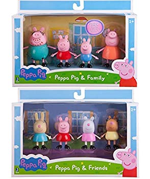 【中古】【輸入品・未使用】Peppa Pig 3%ﾀﾞﾌﾞﾙｸｫｰﾃ% Figures Pack Bundle 2 items: Peppa & Family Pack and Peppa & Best Friends Pack by Peppa Pig [並行輸入品]